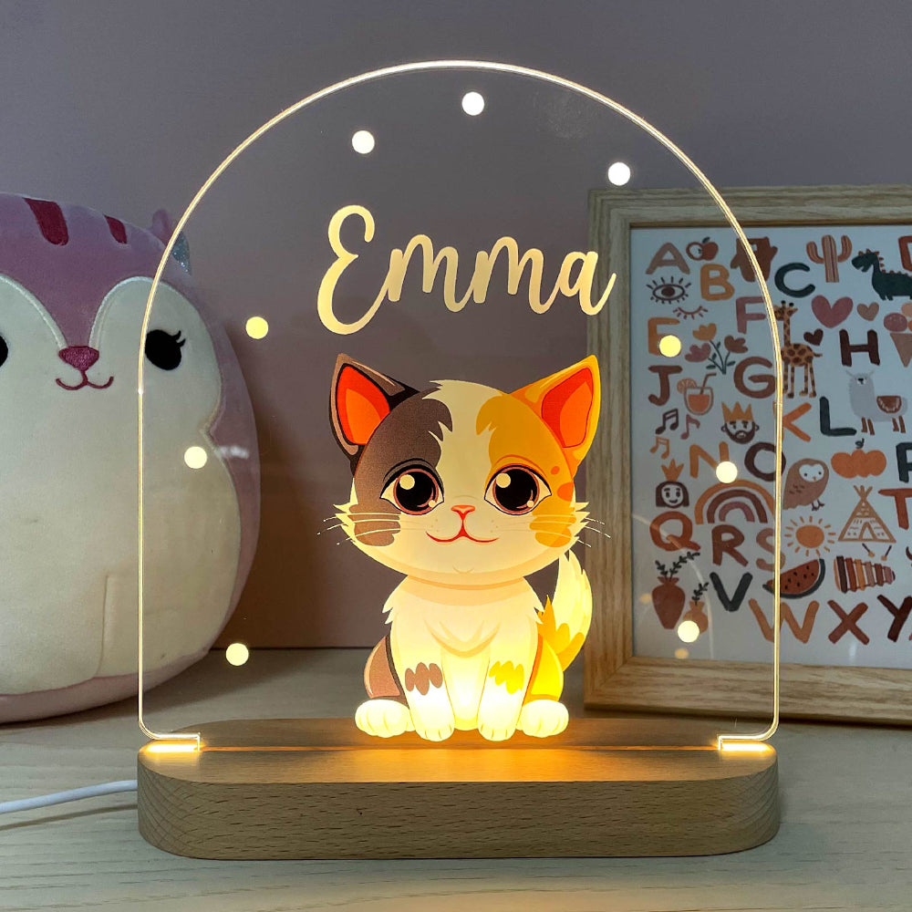 Kinderkamer Nachtlampje Houten Dier LED Lamp