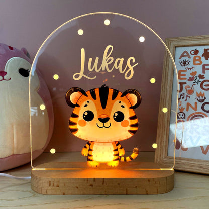 Kinderkamer Nachtlampje Houten Dier LED Lamp