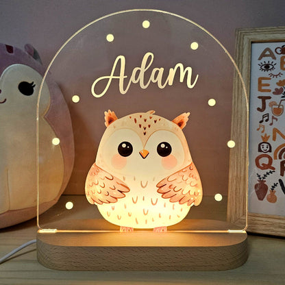 Kinderkamer Nachtlampje Houten Dier LED Lamp