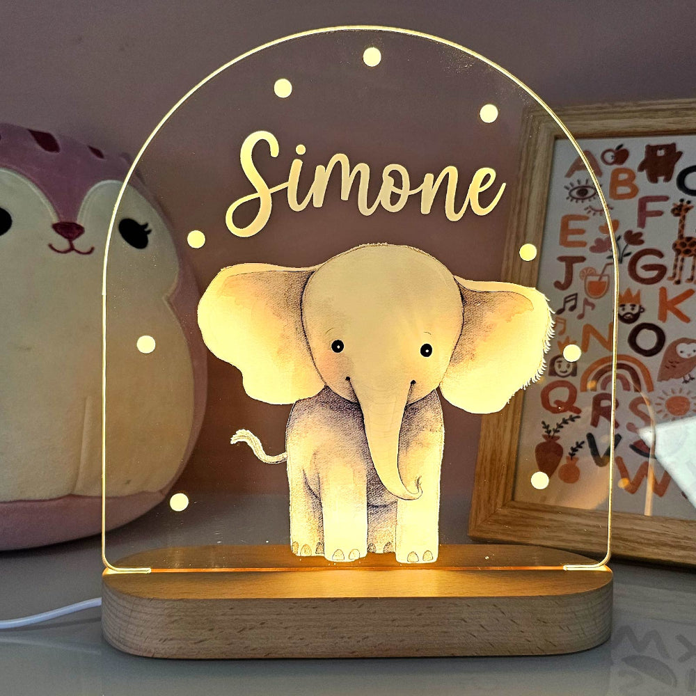 Kinderkamer Nachtlampje Houten Dier LED Lamp