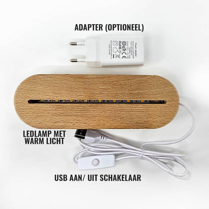 Kinderkamer Nachtlampje Houten Dier LED Lamp