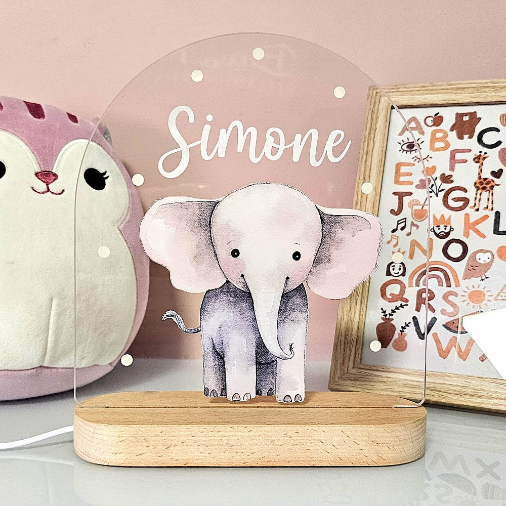 Kinderkamer Nachtlampje Houten Dier LED Lamp