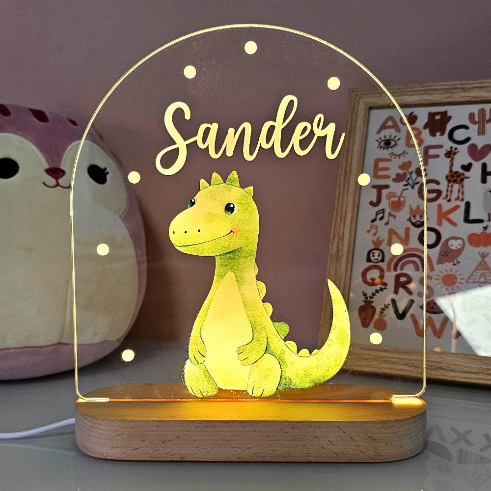 Kinderkamer Nachtlampje Houten Dier LED Lamp