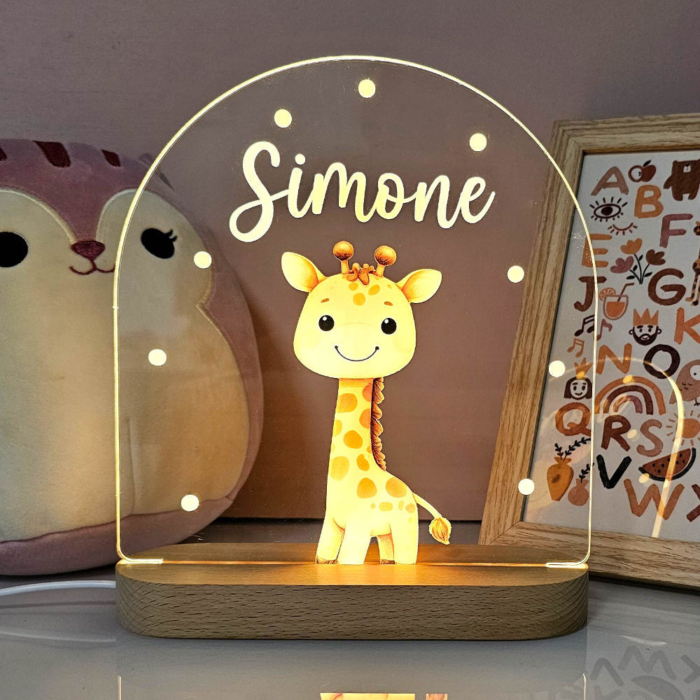 Kinderkamer Nachtlampje Houten Dier LED Lamp