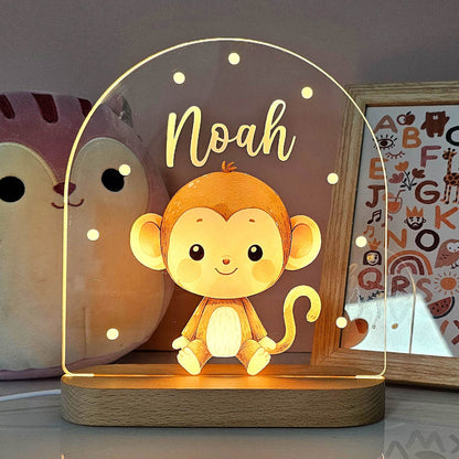 Kinderkamer Nachtlampje Houten Dier LED Lamp