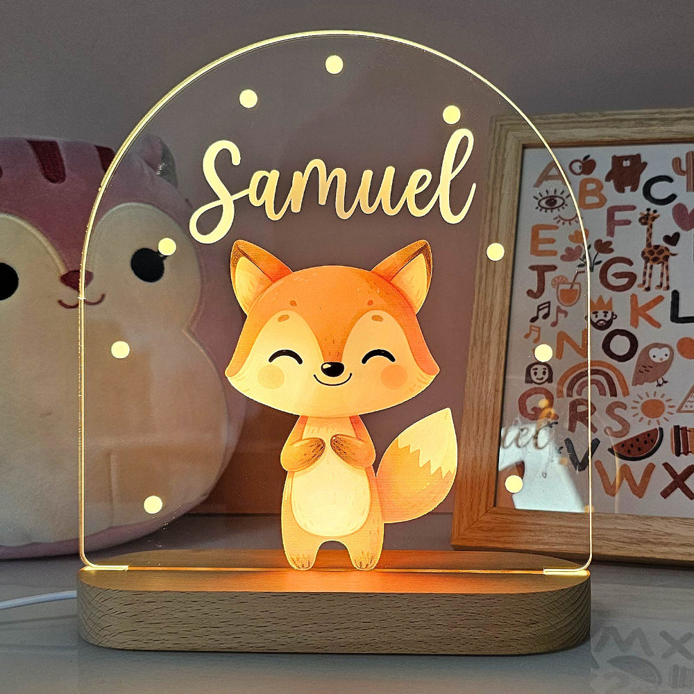 Kinderkamer Nachtlampje Houten Dier LED Lamp