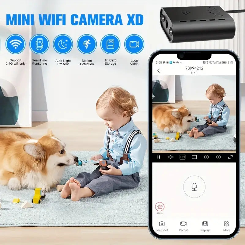 NanoGuard™ - Mini Draadloze Camera met Bewegingsdetectie en Nachtzicht