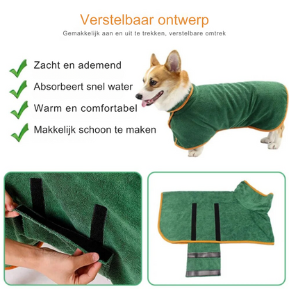 Hond Badjas Sneldrogend Comfortabel Verstelbaar voor Alle Hondenmaten