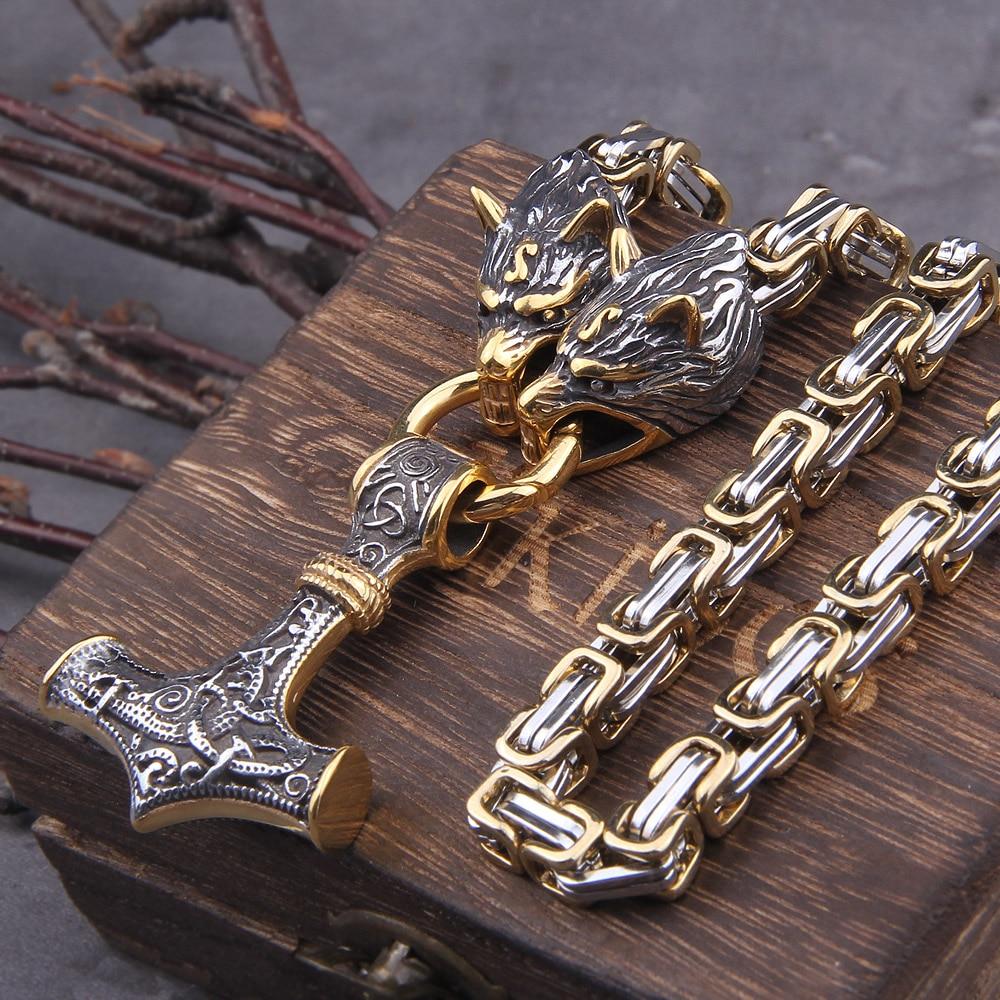 Mannen Ketting Viking Wolf Amulet van Roestvrij Staal