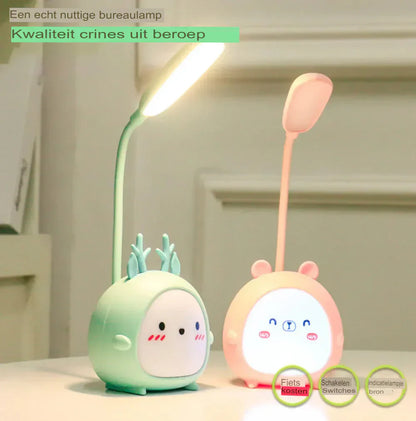 Kinderleeslamp met Oogbescherming en USB Nachtlampje