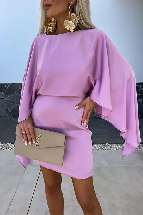Noemi™ – Dames Jurk met Batwing Mouwen en Elegante Open Rug
