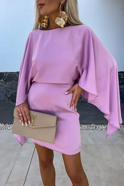 Noemi™ – Dames Jurk met Batwing Mouwen en Elegante Open Rug