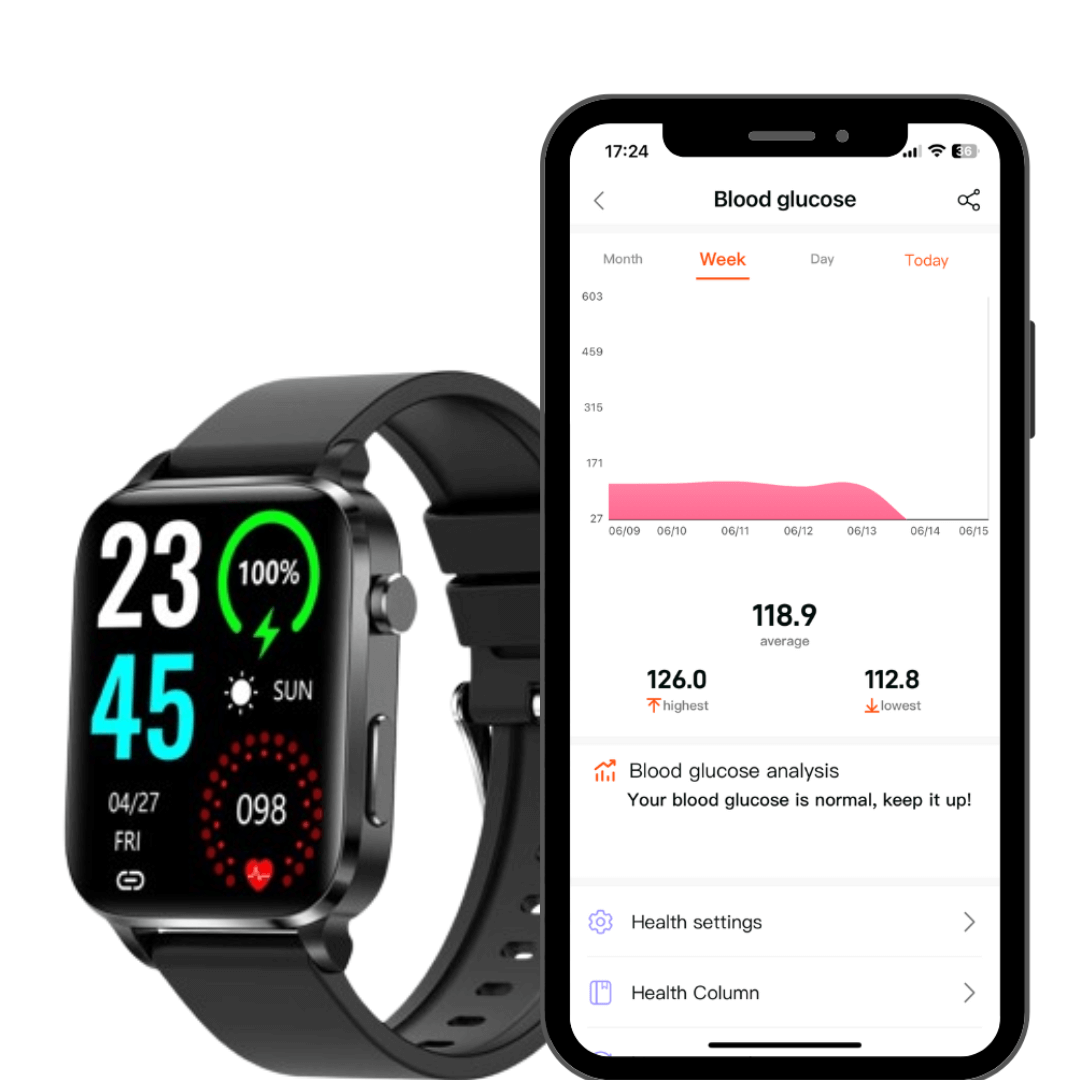 Sugacare™ – Pijnloze Bloedsuikermonitor Smartwatch met Lasertherapie-5