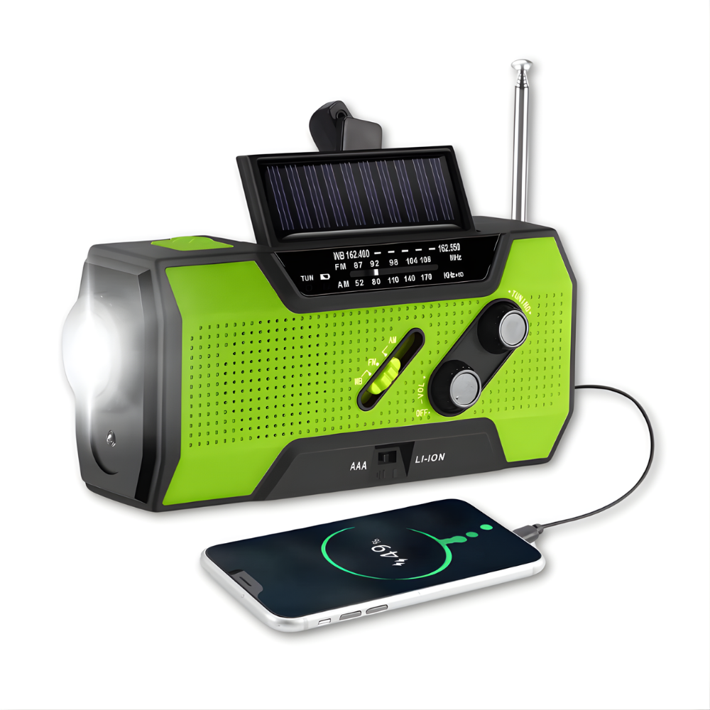 Zonne Radio Handzwengel Weerbericht Powerbank Oplaadbaar