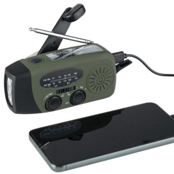 Noodradio met Zaklamp en Powerbank Compact Model