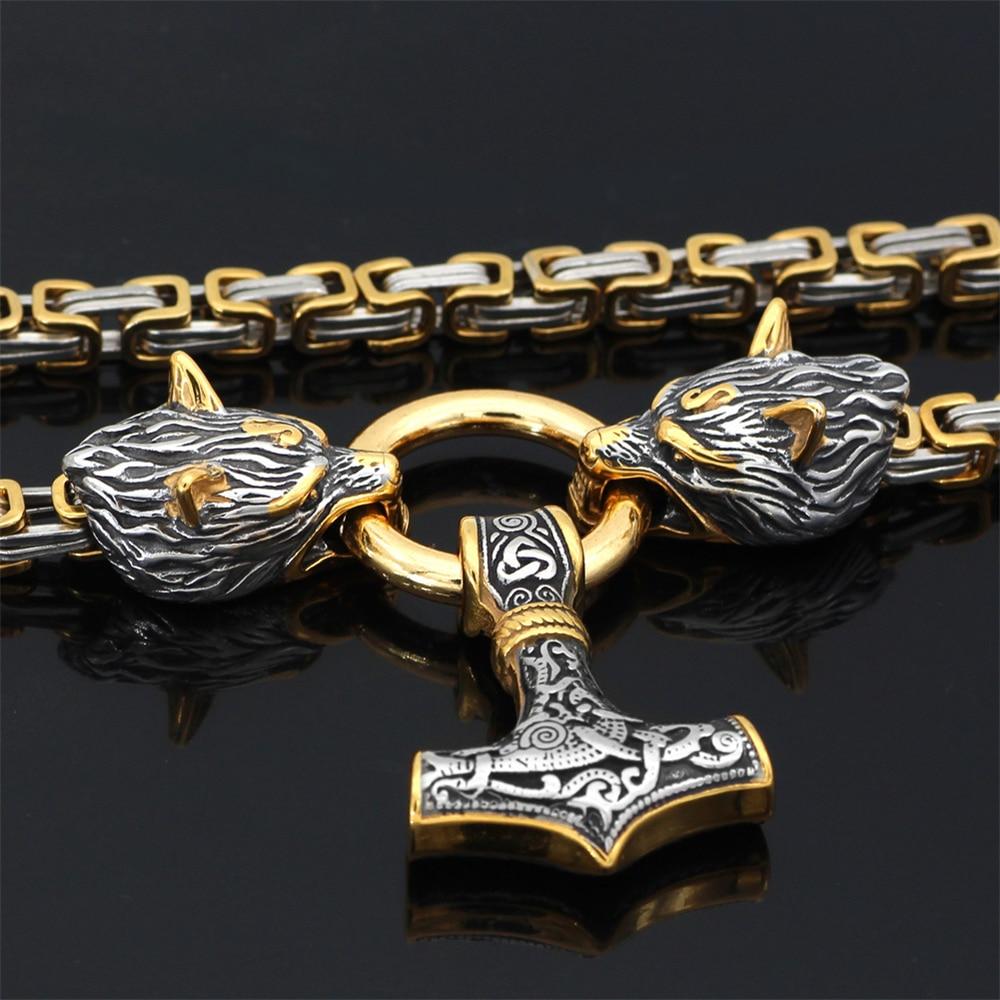 Mannen Ketting Viking Wolf Amulet van Roestvrij Staal