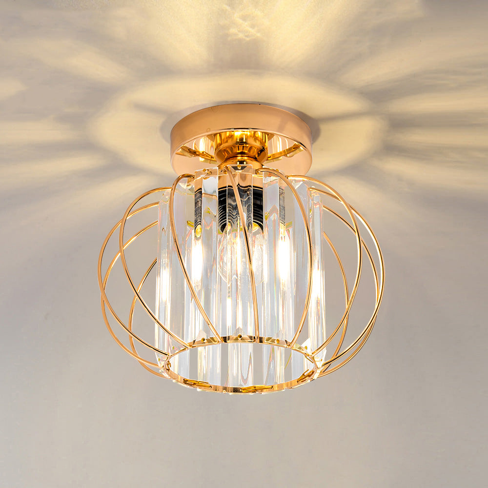 Scandinavische Plafondlamp Glas en Zwart Metaal Design