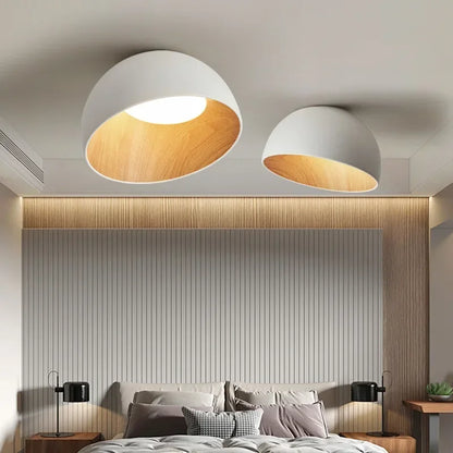 Houten LED Plafondlamp Scandinavisch Design voor Slaapkamer