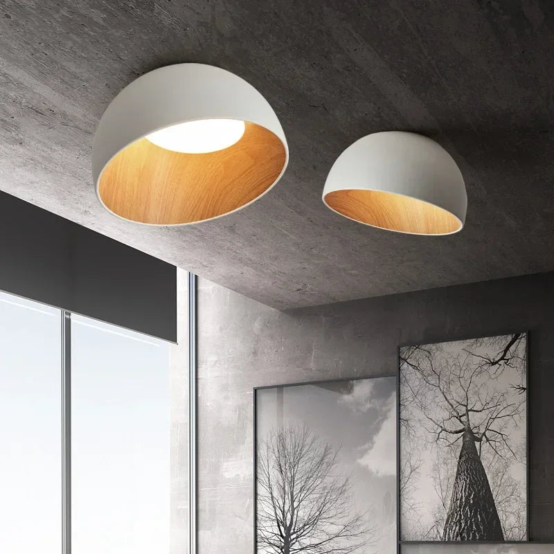 Houten LED Plafondlamp Scandinavisch Design voor Slaapkamer