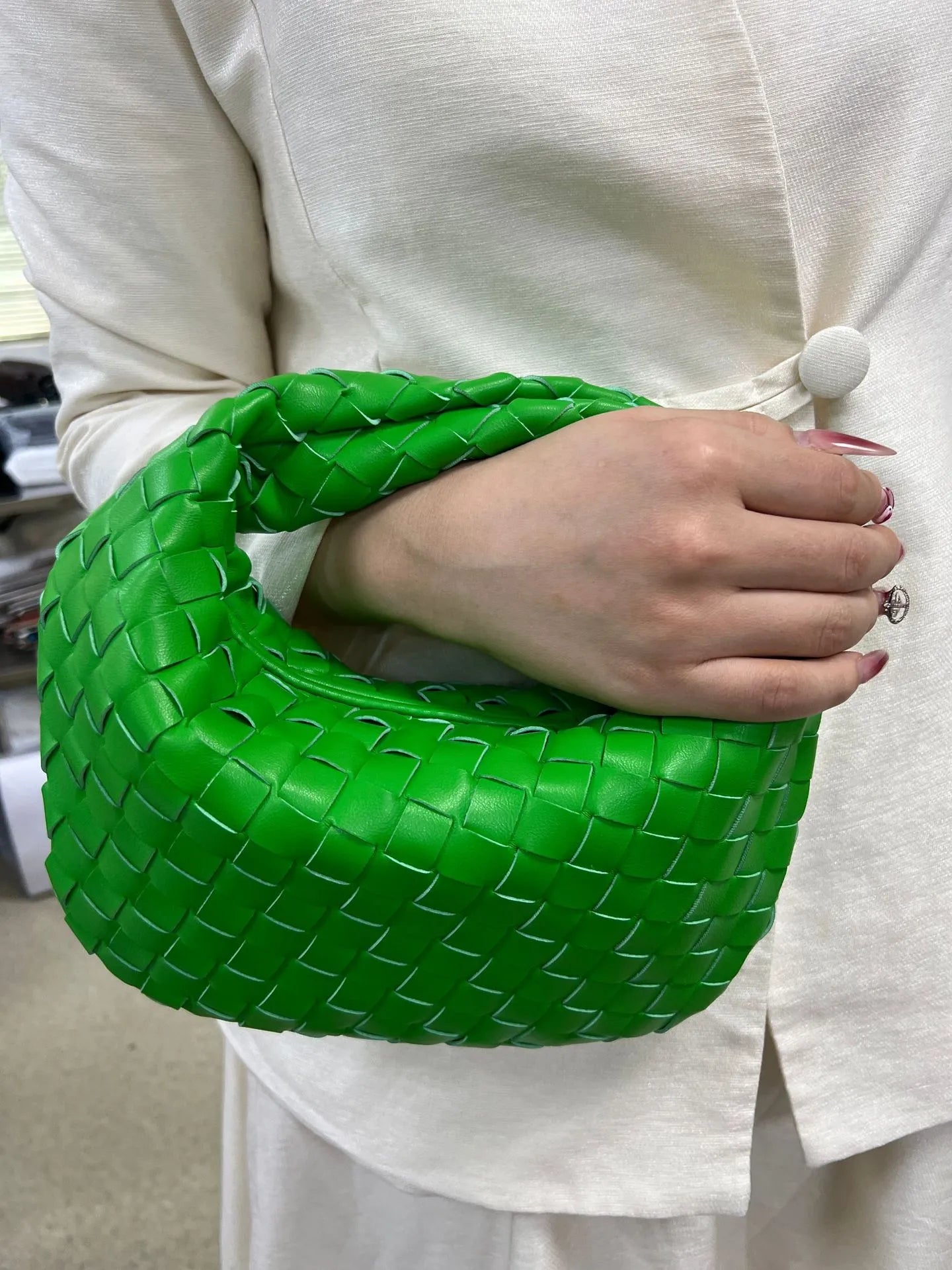 Dames Handtas Vlecht Design PU Leerlook Één Maat