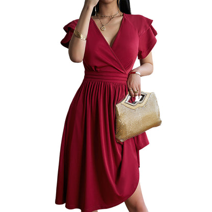 Eleganza™ – Dames Midi-Jurk met V-Hals voor Elegante Gelegenheden-6
