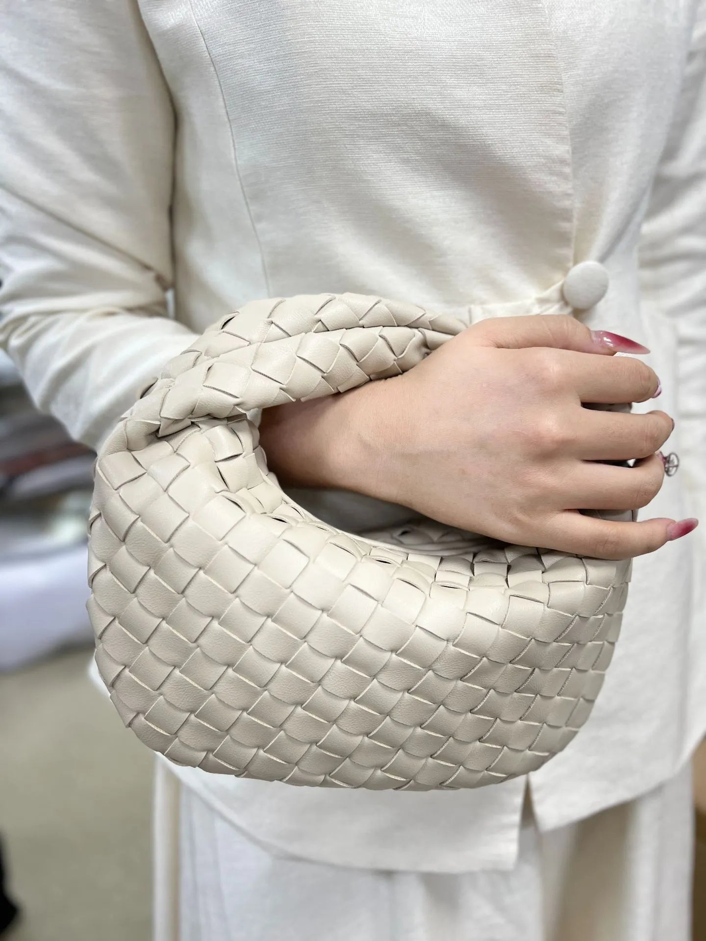 Dames Handtas Vlecht Design PU Leerlook Één Maat