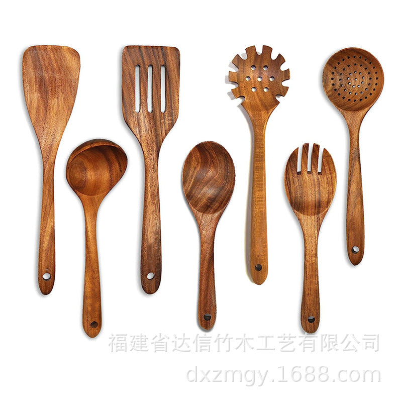Teak Keuken Set Natuurlijk Houten Bestek