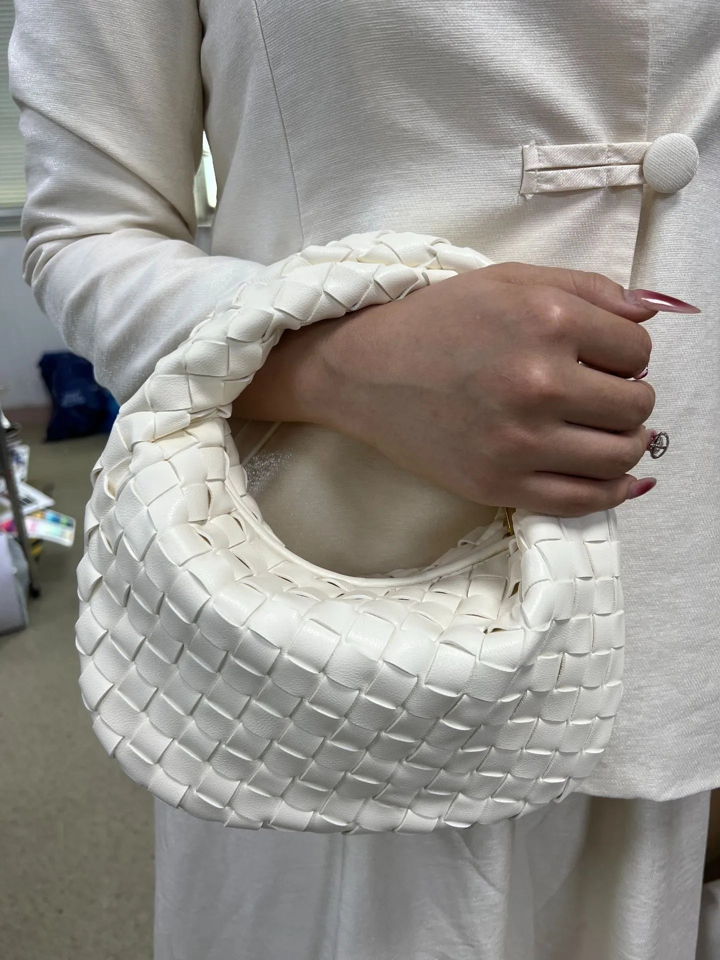 Dames Handtas Vlecht Design PU Leerlook Één Maat