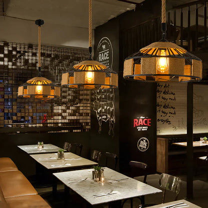 Industriële Hanglamp Hennep Touw Klassiek Design