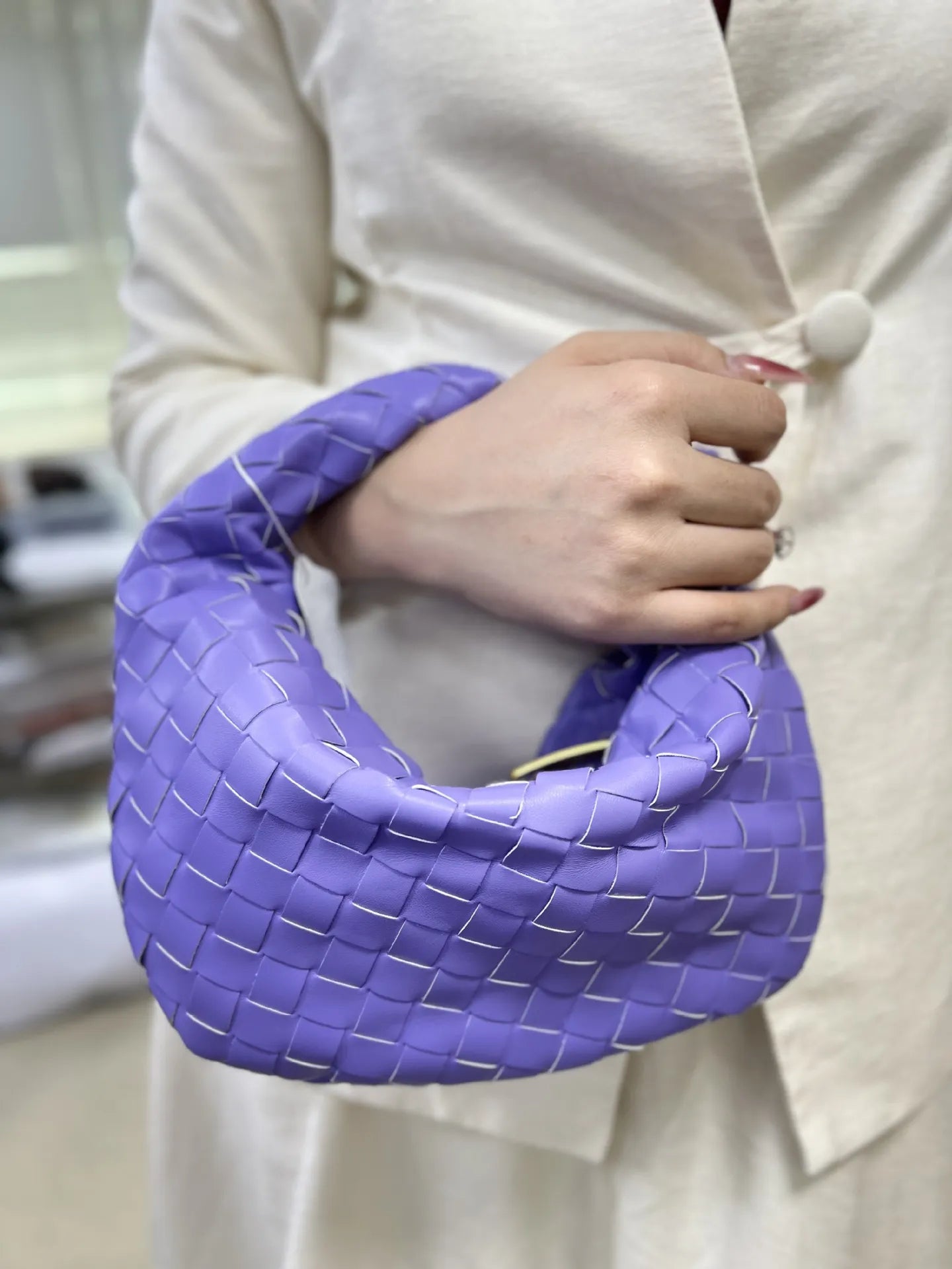 Dames Handtas Vlecht Design PU Leerlook Één Maat