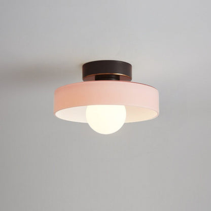 Bauhaus Plafondlamp Frans Design Glas en Messing E27