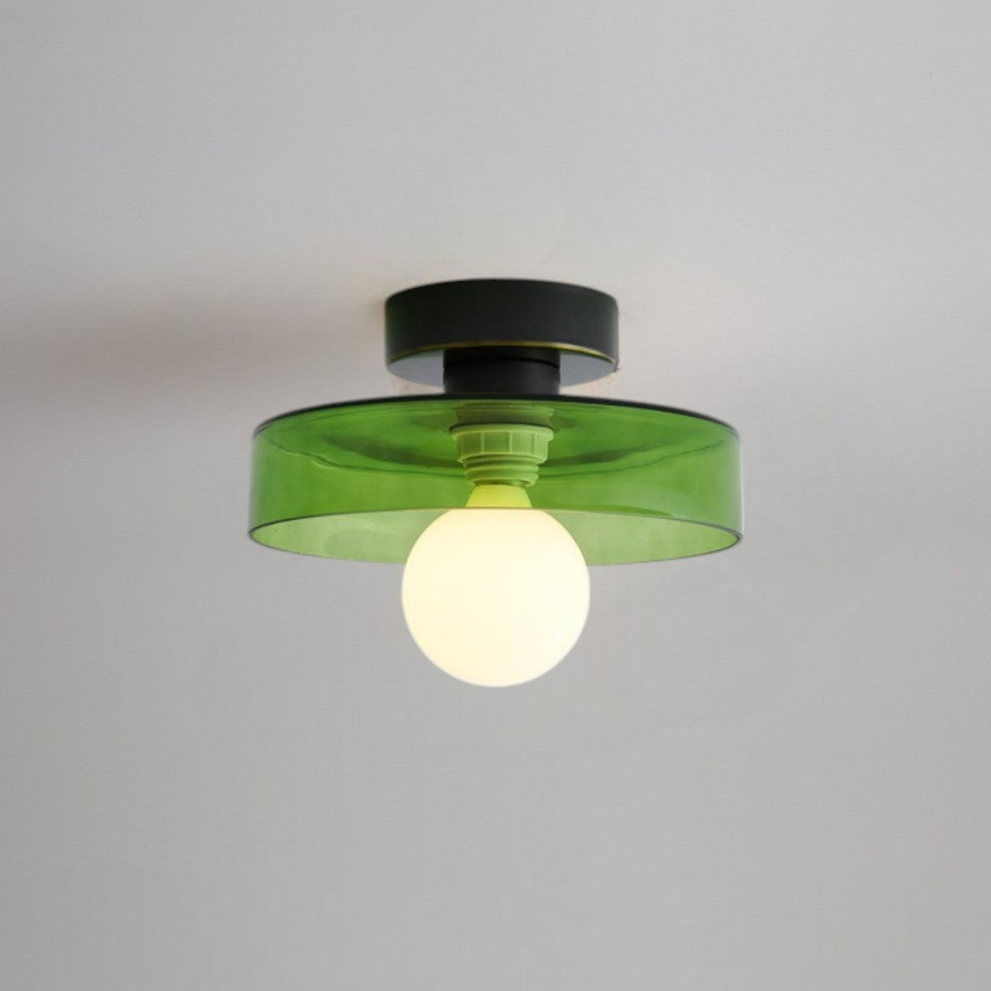 Bauhaus Plafondlamp Frans Design Glas en Messing E27
