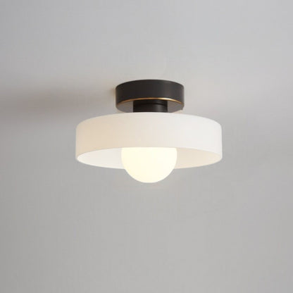 Bauhaus Plafondlamp Frans Design Glas en Messing E27