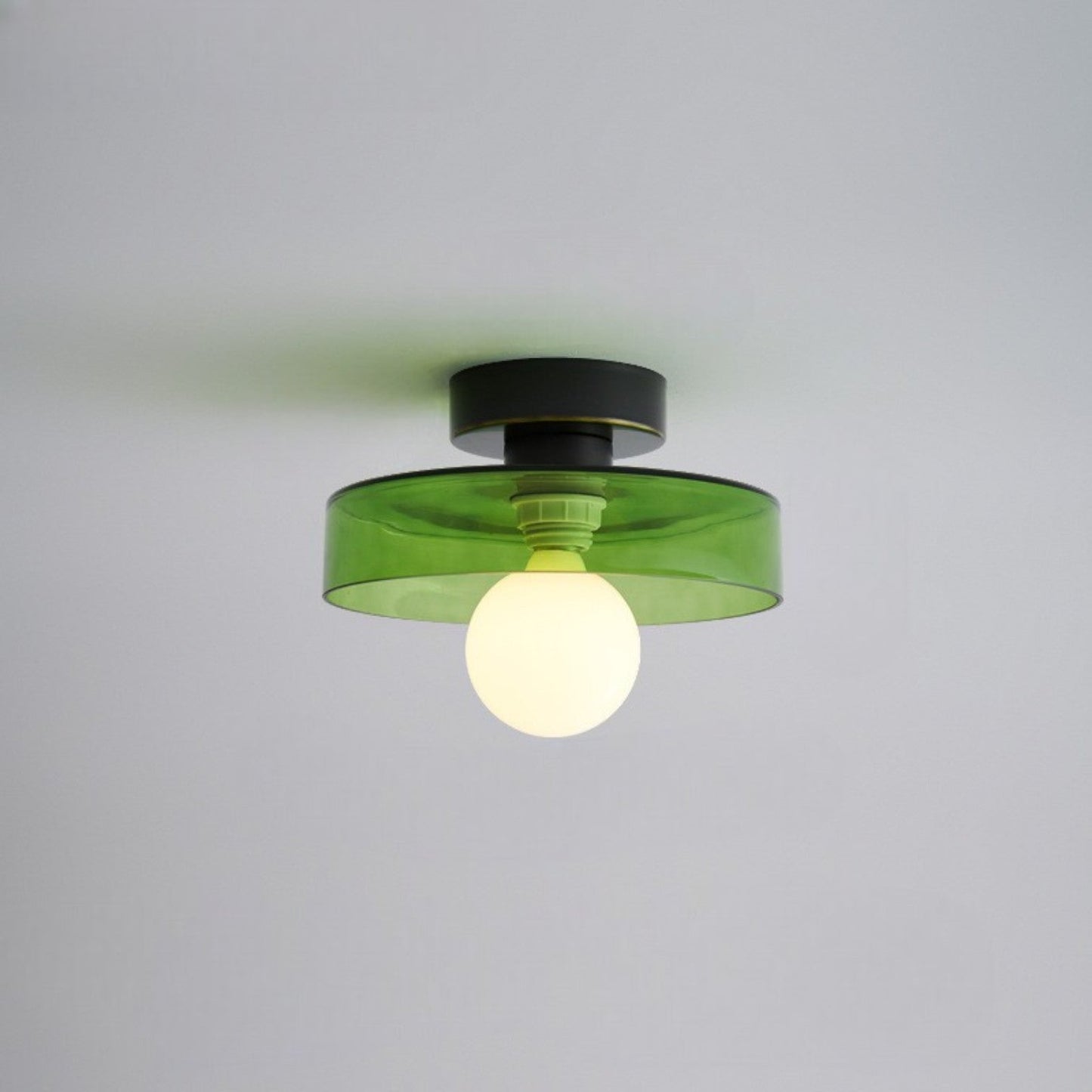 Bauhaus Plafondlamp Frans Design Glas en Messing E27