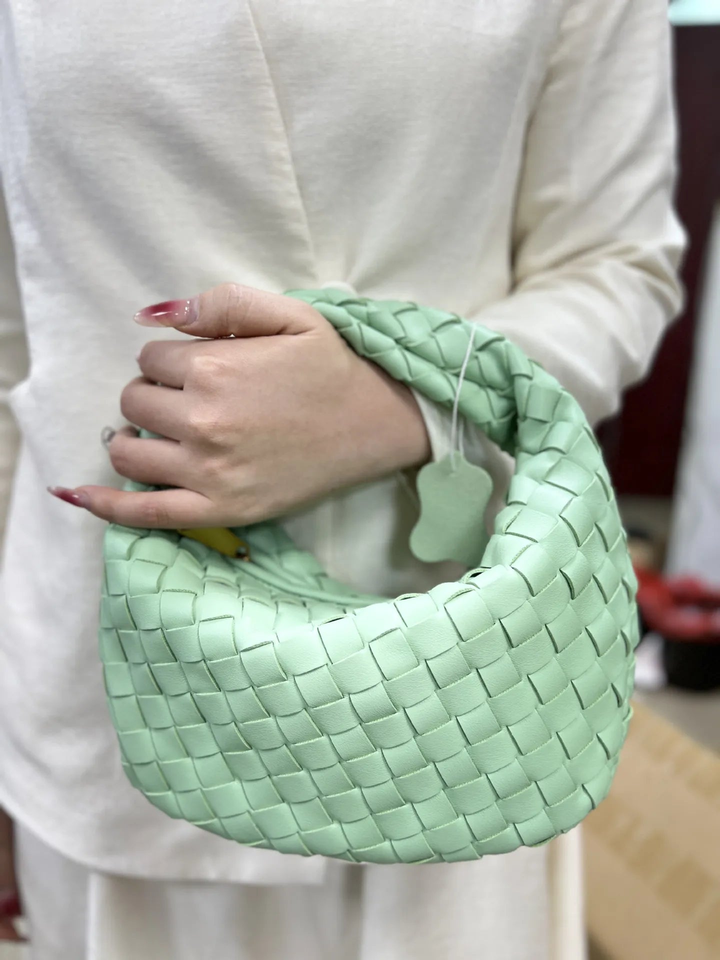 Dames Handtas Vlecht Design PU Leerlook Één Maat