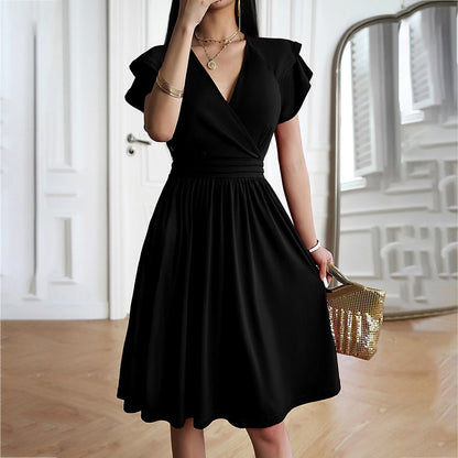 Variant image for Eleganza™ – Dames Midi-Jurk met V-Hals voor Elegante Gelegenheden-13