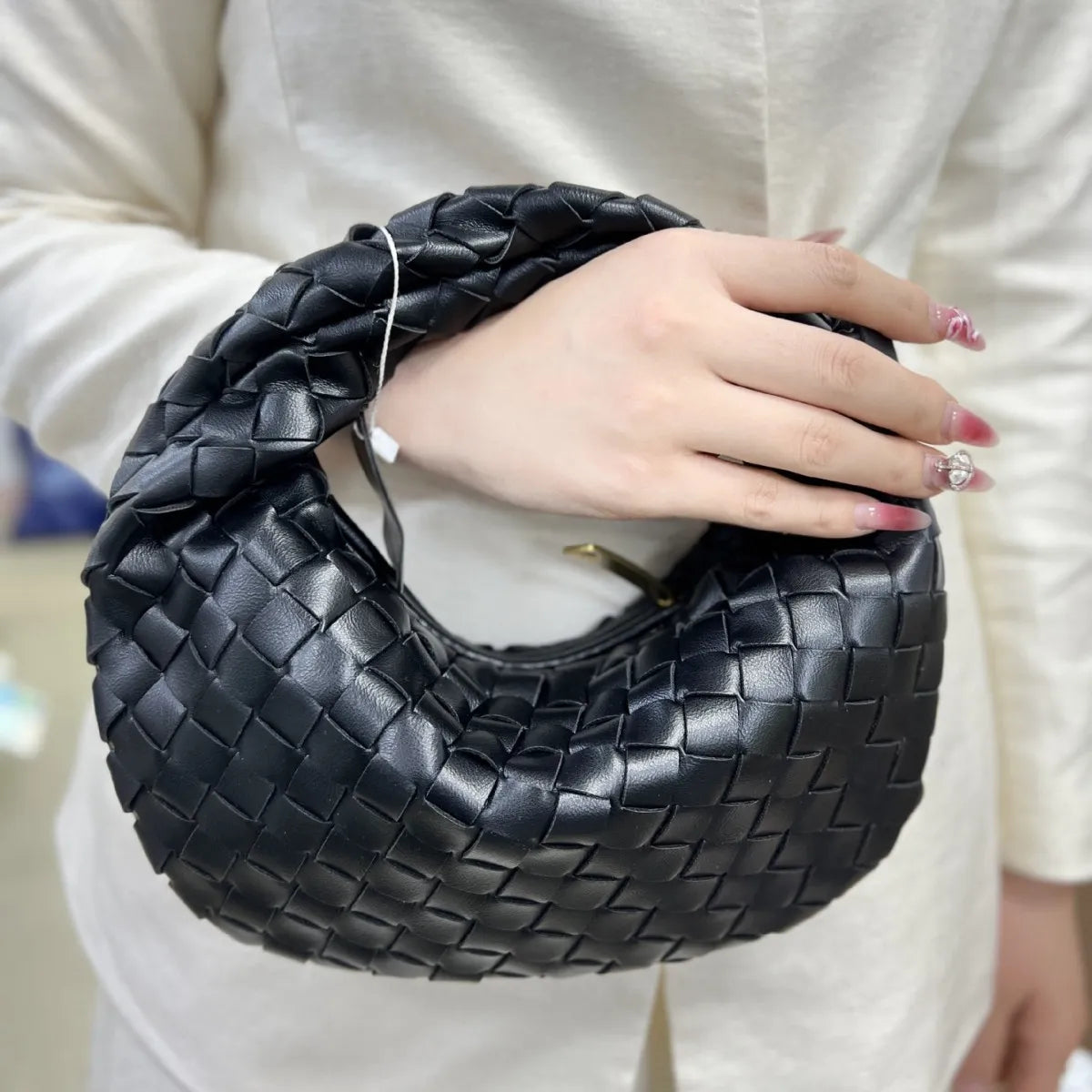 Dames Handtas Vlecht Design PU Leerlook Één Maat - Velinix