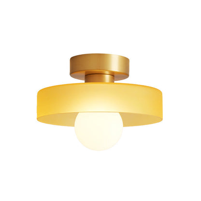 Bauhaus Plafondlamp Frans Design Glas en Messing E27
