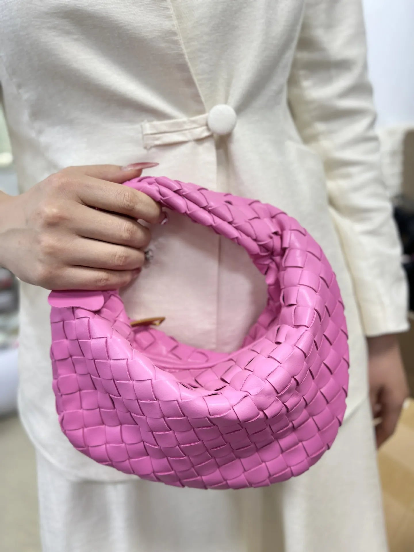 Dames Handtas Vlecht Design PU Leerlook Één Maat