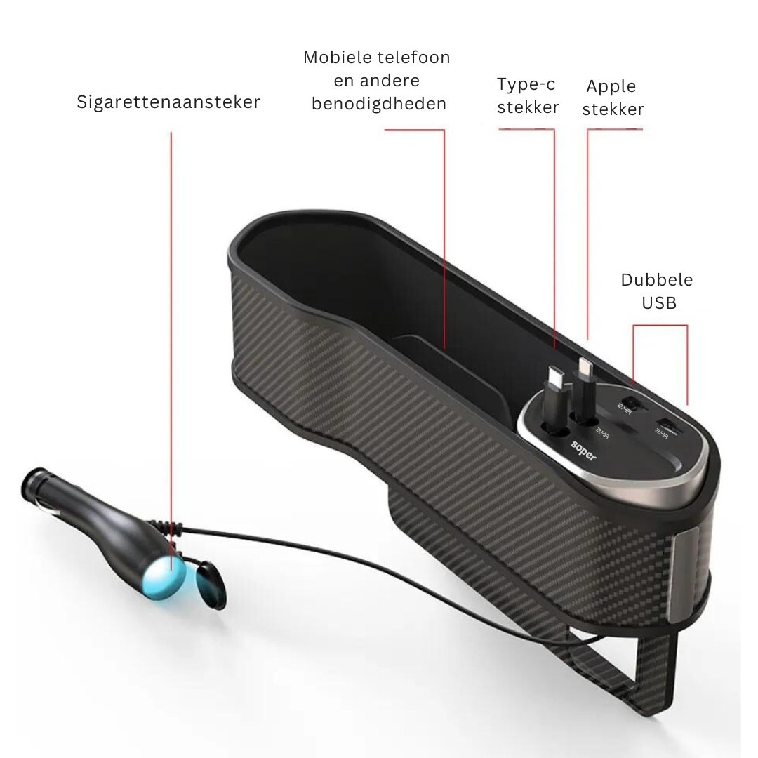 Auto Oplader en Organizer voor Mobiel