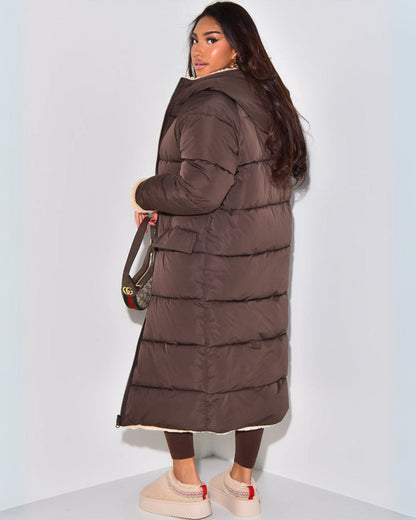 Dames Winterjas Omkeerbaar – Dubbelzijdig Design met Flatterende Snit