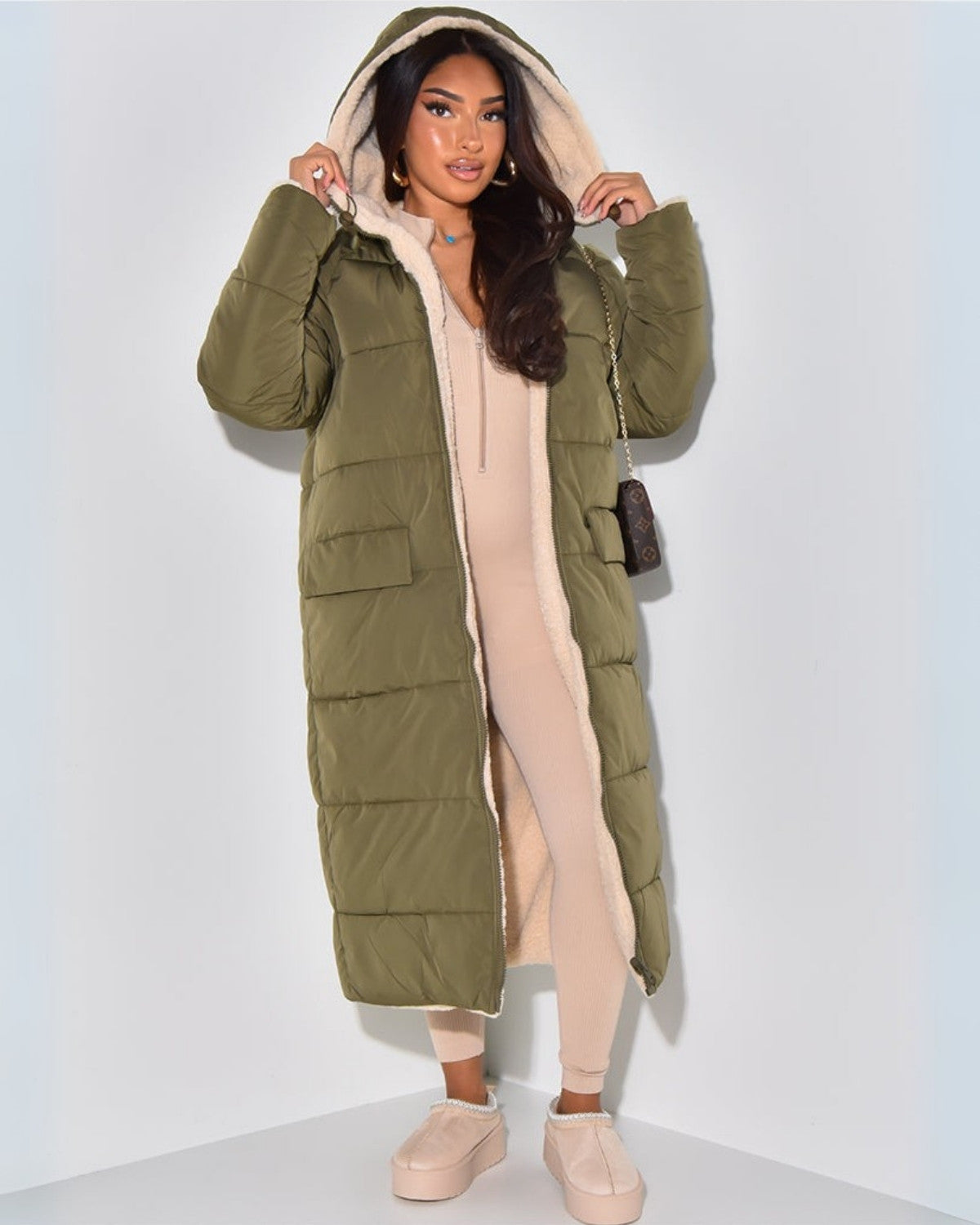 Dames Winterjas Omkeerbaar – Dubbelzijdig Design met Flatterende Snit