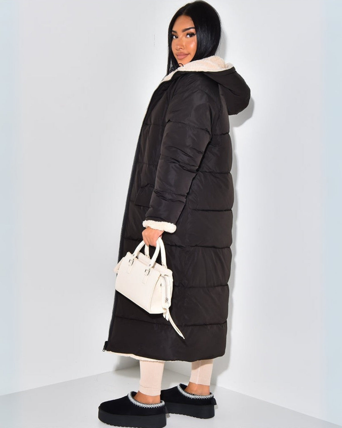 Dames Winterjas Omkeerbaar – Dubbelzijdig Design met Flatterende Snit