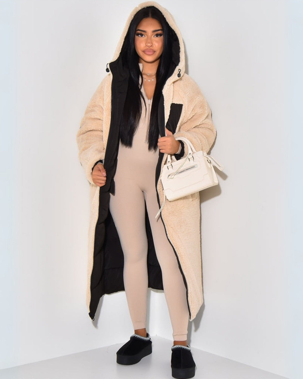 Dames Winterjas Omkeerbaar – Dubbelzijdig Design met Flatterende Snit