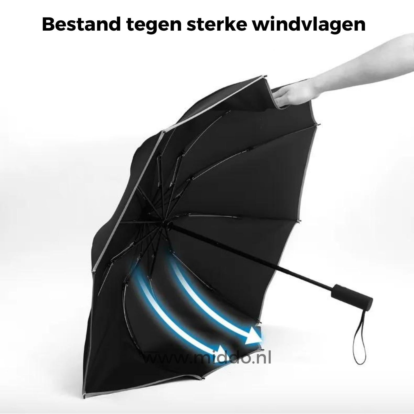 Automatische Paraplu Winddicht met Reflecterende Rand Elegant Design