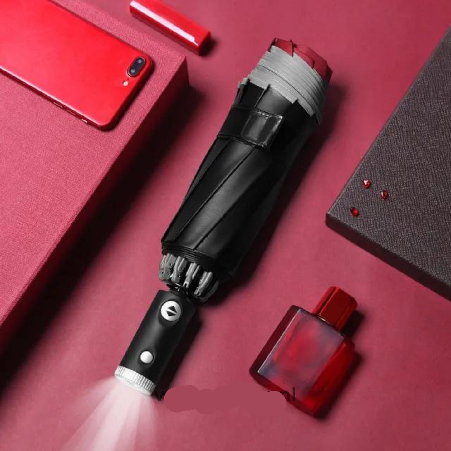 Automatische Paraplu Winddicht met Reflecterende Rand Elegant Design