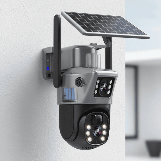 Draadloze Beveiligingscamera 4K met Zonnepaneel en 360° Rondomzicht - Velinix