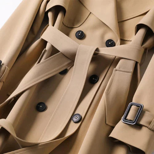 Dames Trenchcoat Elegante Warme Luxe Jas
