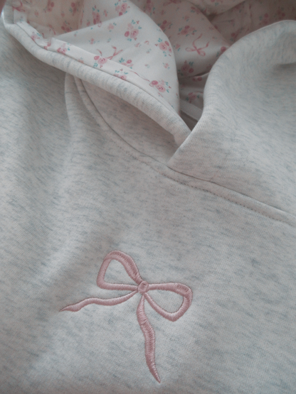 Dames Hoodie Katoen Roze Strikje Casual
