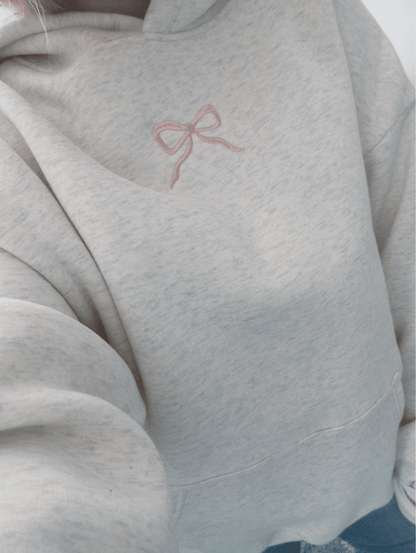Dames Hoodie Katoen Roze Strikje Casual - Velinix